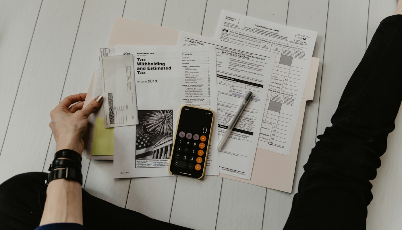 Notebook with financial notes on a bright table